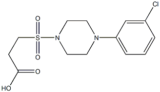 3-{[4-(3-chlorophenyl)piperazine-1-]sulfonyl}propanoic acid 结构式