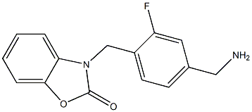 3-{[4-(aminomethyl)-2-fluorophenyl]methyl}-2,3-dihydro-1,3-benzoxazol-2-one 结构式