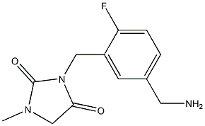 3-{[5-(aminomethyl)-2-fluorophenyl]methyl}-1-methylimidazolidine-2,4-dione 结构式