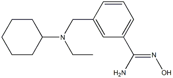 3-{[cyclohexyl(ethyl)amino]methyl}-N'-hydroxybenzenecarboximidamide 结构式