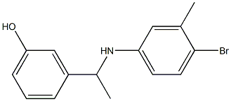 3-{1-[(4-bromo-3-methylphenyl)amino]ethyl}phenol 结构式