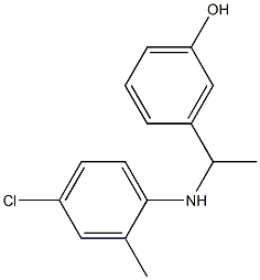 3-{1-[(4-chloro-2-methylphenyl)amino]ethyl}phenol 结构式