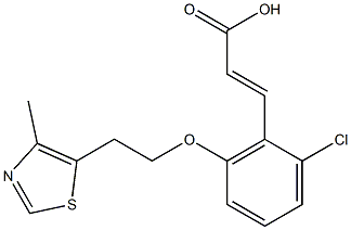 3-{2-chloro-6-[2-(4-methyl-1,3-thiazol-5-yl)ethoxy]phenyl}prop-2-enoic acid 结构式