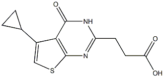 3-{5-cyclopropyl-4-oxo-3H,4H-thieno[2,3-d]pyrimidin-2-yl}propanoic acid 结构式