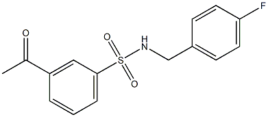 3-acetyl-N-[(4-fluorophenyl)methyl]benzene-1-sulfonamide 结构式