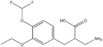 3-amino-2-{[4-(difluoromethoxy)-3-ethoxyphenyl]methyl}propanoic acid 结构式