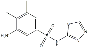 3-amino-4,5-dimethyl-N-(1,3,4-thiadiazol-2-yl)benzene-1-sulfonamide 结构式