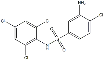 3-amino-4-chloro-N-(2,4,6-trichlorophenyl)benzene-1-sulfonamide 结构式