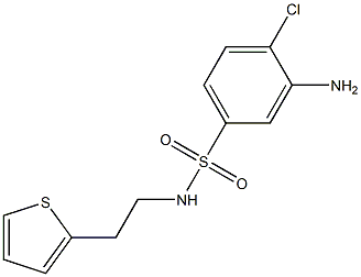 3-amino-4-chloro-N-[2-(thiophen-2-yl)ethyl]benzene-1-sulfonamide 结构式