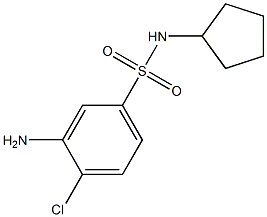 3-amino-4-chloro-N-cyclopentylbenzene-1-sulfonamide 结构式