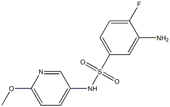 3-amino-4-fluoro-N-(6-methoxypyridin-3-yl)benzene-1-sulfonamide 结构式