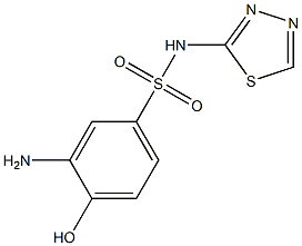 3-amino-4-hydroxy-N-(1,3,4-thiadiazol-2-yl)benzene-1-sulfonamide 结构式