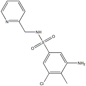 3-amino-5-chloro-4-methyl-N-(pyridin-2-ylmethyl)benzene-1-sulfonamide 结构式