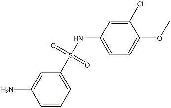 3-amino-N-(3-chloro-4-methoxyphenyl)benzene-1-sulfonamide 结构式