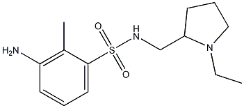 3-amino-N-[(1-ethylpyrrolidin-2-yl)methyl]-2-methylbenzene-1-sulfonamide 结构式