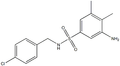 3-amino-N-[(4-chlorophenyl)methyl]-4,5-dimethylbenzene-1-sulfonamide 结构式