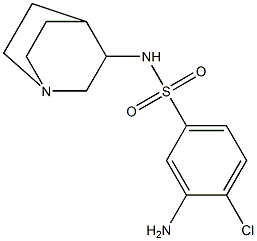 3-amino-N-{1-azabicyclo[2.2.2]octan-3-yl}-4-chlorobenzene-1-sulfonamide 结构式