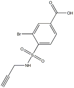 3-bromo-4-(prop-2-yn-1-ylsulfamoyl)benzoic acid 结构式