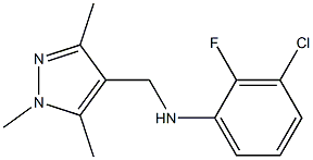 3-chloro-2-fluoro-N-[(1,3,5-trimethyl-1H-pyrazol-4-yl)methyl]aniline 结构式