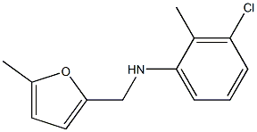 3-chloro-2-methyl-N-[(5-methylfuran-2-yl)methyl]aniline 结构式
