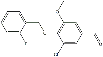3-chloro-4-[(2-fluorophenyl)methoxy]-5-methoxybenzaldehyde 结构式