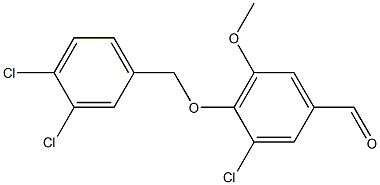 3-chloro-4-[(3,4-dichlorophenyl)methoxy]-5-methoxybenzaldehyde 结构式