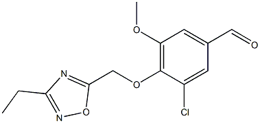 3-chloro-4-[(3-ethyl-1,2,4-oxadiazol-5-yl)methoxy]-5-methoxybenzaldehyde 结构式