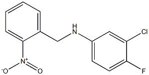 3-chloro-4-fluoro-N-[(2-nitrophenyl)methyl]aniline 结构式