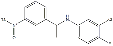 3-chloro-4-fluoro-N-[1-(3-nitrophenyl)ethyl]aniline 结构式
