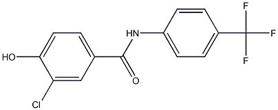 3-chloro-4-hydroxy-N-[4-(trifluoromethyl)phenyl]benzamide 结构式