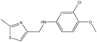 3-chloro-4-methoxy-N-[(2-methyl-1,3-thiazol-4-yl)methyl]aniline 结构式