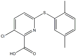 3-chloro-6-[(2,5-dimethylphenyl)sulfanyl]pyridine-2-carboxylic acid 结构式