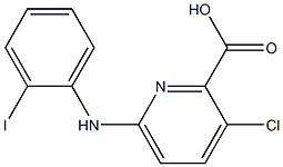 3-chloro-6-[(2-iodophenyl)amino]pyridine-2-carboxylic acid 结构式