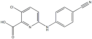 3-chloro-6-[(4-cyanophenyl)amino]pyridine-2-carboxylic acid 结构式