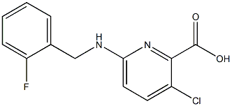 3-chloro-6-{[(2-fluorophenyl)methyl]amino}pyridine-2-carboxylic acid 结构式