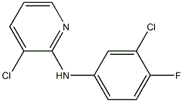 3-chloro-N-(3-chloro-4-fluorophenyl)pyridin-2-amine 结构式