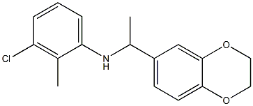 3-chloro-N-[1-(2,3-dihydro-1,4-benzodioxin-6-yl)ethyl]-2-methylaniline 结构式
