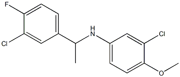 3-chloro-N-[1-(3-chloro-4-fluorophenyl)ethyl]-4-methoxyaniline 结构式