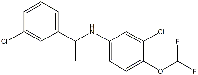 3-chloro-N-[1-(3-chlorophenyl)ethyl]-4-(difluoromethoxy)aniline 结构式