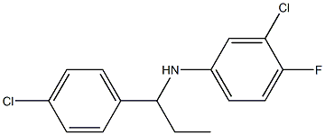 3-chloro-N-[1-(4-chlorophenyl)propyl]-4-fluoroaniline 结构式
