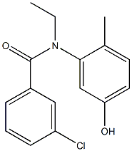 3-chloro-N-ethyl-N-(5-hydroxy-2-methylphenyl)benzamide 结构式