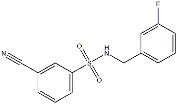 3-cyano-N-[(3-fluorophenyl)methyl]benzene-1-sulfonamide 结构式