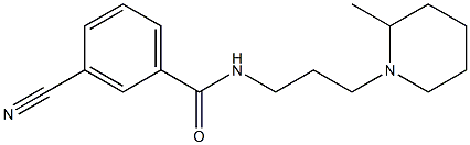 3-cyano-N-[3-(2-methylpiperidin-1-yl)propyl]benzamide 结构式