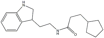 3-cyclopentyl-N-[2-(2,3-dihydro-1H-indol-3-yl)ethyl]propanamide 结构式