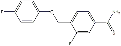 3-fluoro-4-(4-fluorophenoxymethyl)benzene-1-carbothioamide 结构式