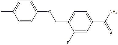 3-fluoro-4-(4-methylphenoxymethyl)benzene-1-carbothioamide 结构式