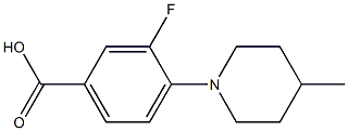 3-fluoro-4-(4-methylpiperidin-1-yl)benzoic acid 结构式