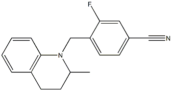 3-fluoro-4-[(2-methyl-1,2,3,4-tetrahydroquinolin-1-yl)methyl]benzonitrile 结构式