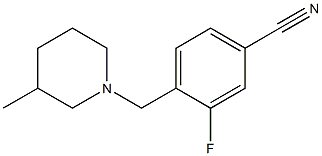 3-fluoro-4-[(3-methylpiperidin-1-yl)methyl]benzonitrile 结构式