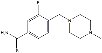 3-fluoro-4-[(4-methylpiperazin-1-yl)methyl]benzenecarbothioamide 结构式